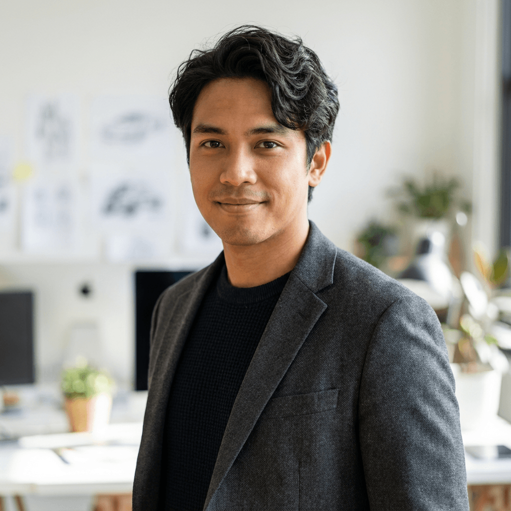 Co-founder demonstrating brand confidence