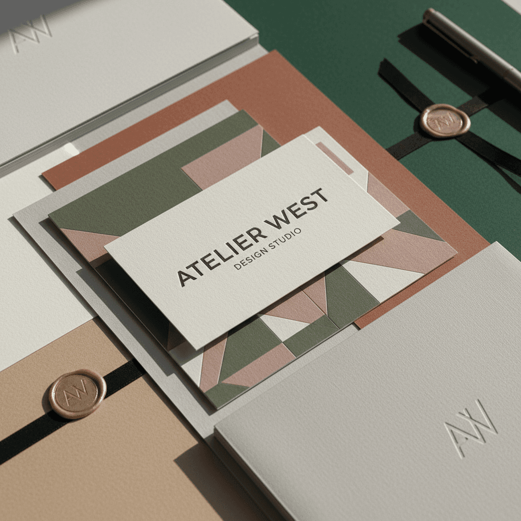 Complete brand identity system with printed materials and design guidelines